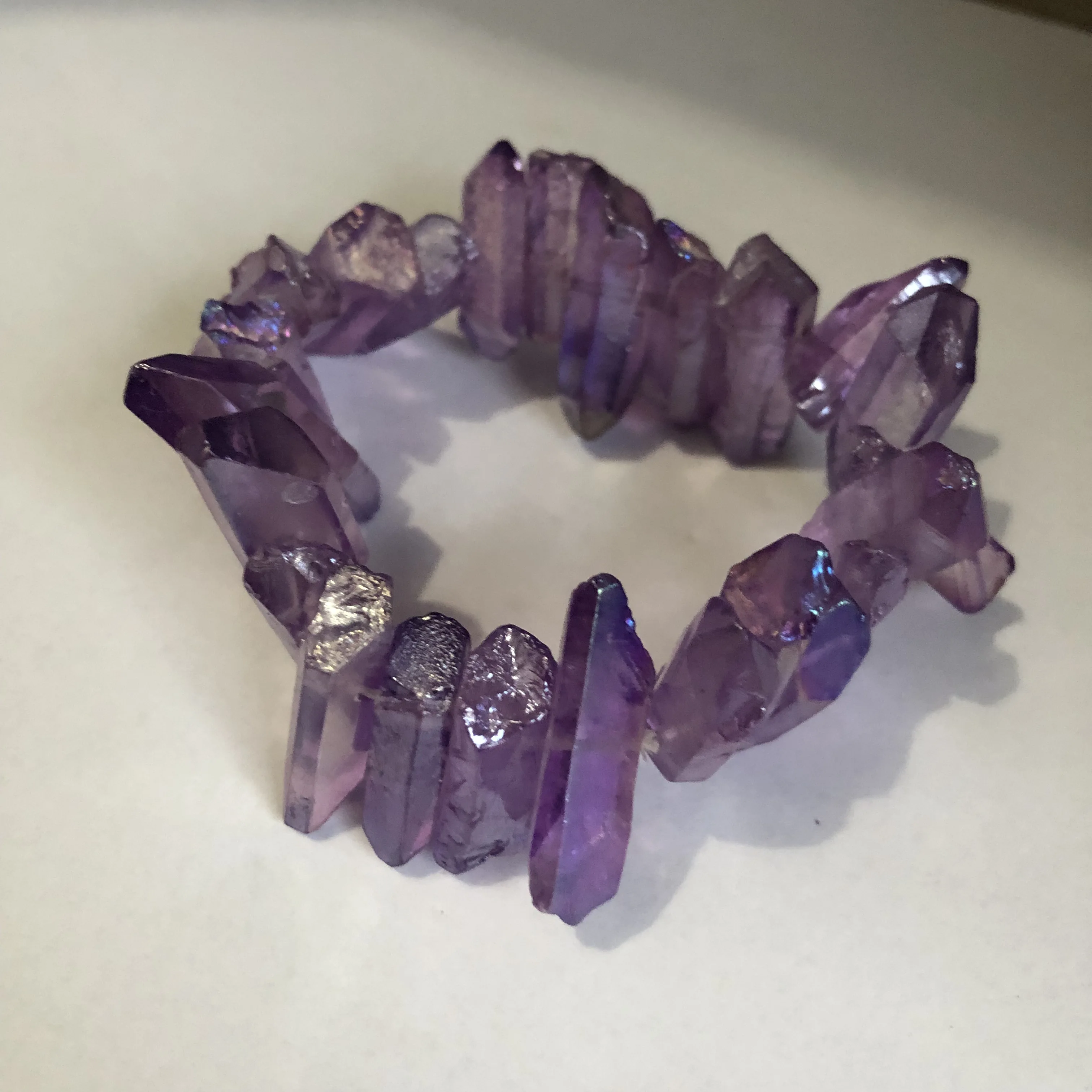 Natūralių kristalų ramstis galvanizavimo violetinė apyrankė puikiai gamybos gijimą