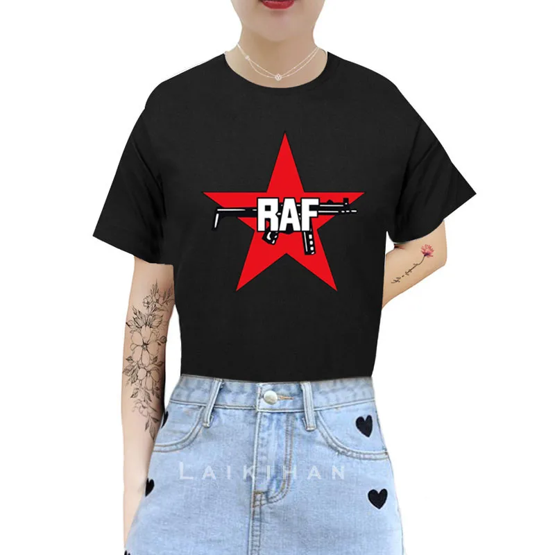 Harajuku Moterų Marškinėliai Raudona RAF Raudonosios Armijos Frakcija Spausdinti Marškinėlius RAF Marškinėliai Moterų trumpomis Rankovėmis Viršūnes Tee Mados Moterų marškinėliai