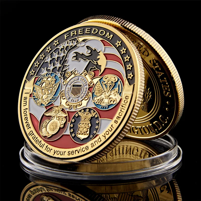 JAV Armijos Progines monetas, JAV karinio jūrų Laivyno, Oro Pajėgų Armijos Coast Guard Laisvės Erelis Aukso Monetų Kolekcija