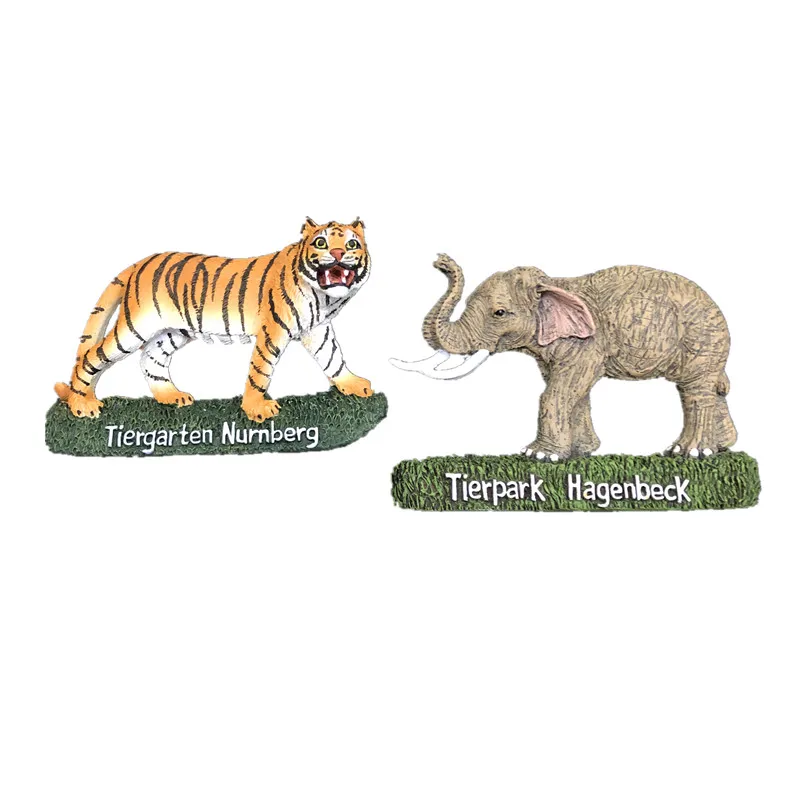Tierpark Hagenbeck Tigras Tiergarten Nnernberg Dramblys 3D Šaldytuvas Magnetai Turizmo Suvenyrai, Šaldytuvas Magnetiniai Lipdukai Dovanų