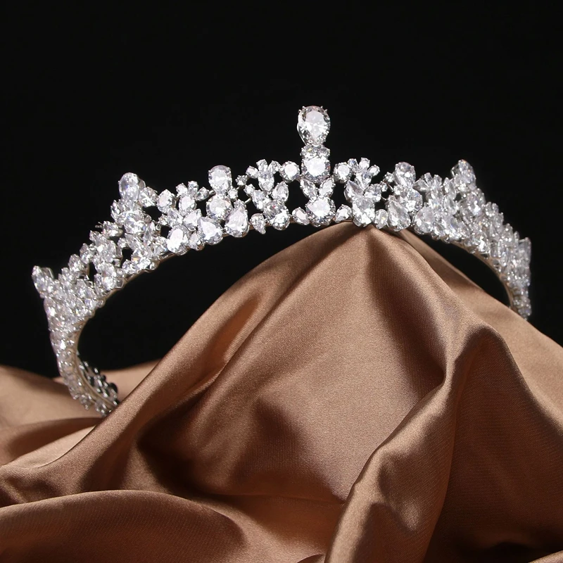 MYFEIVO Prabangus Visiškai Cirkonis Bridal Crown Elegantiškas Lankelis Princesė Vestuvių Rožančiai Šukuosena Vestuvių Plaukų Aksesuarai XXY0283