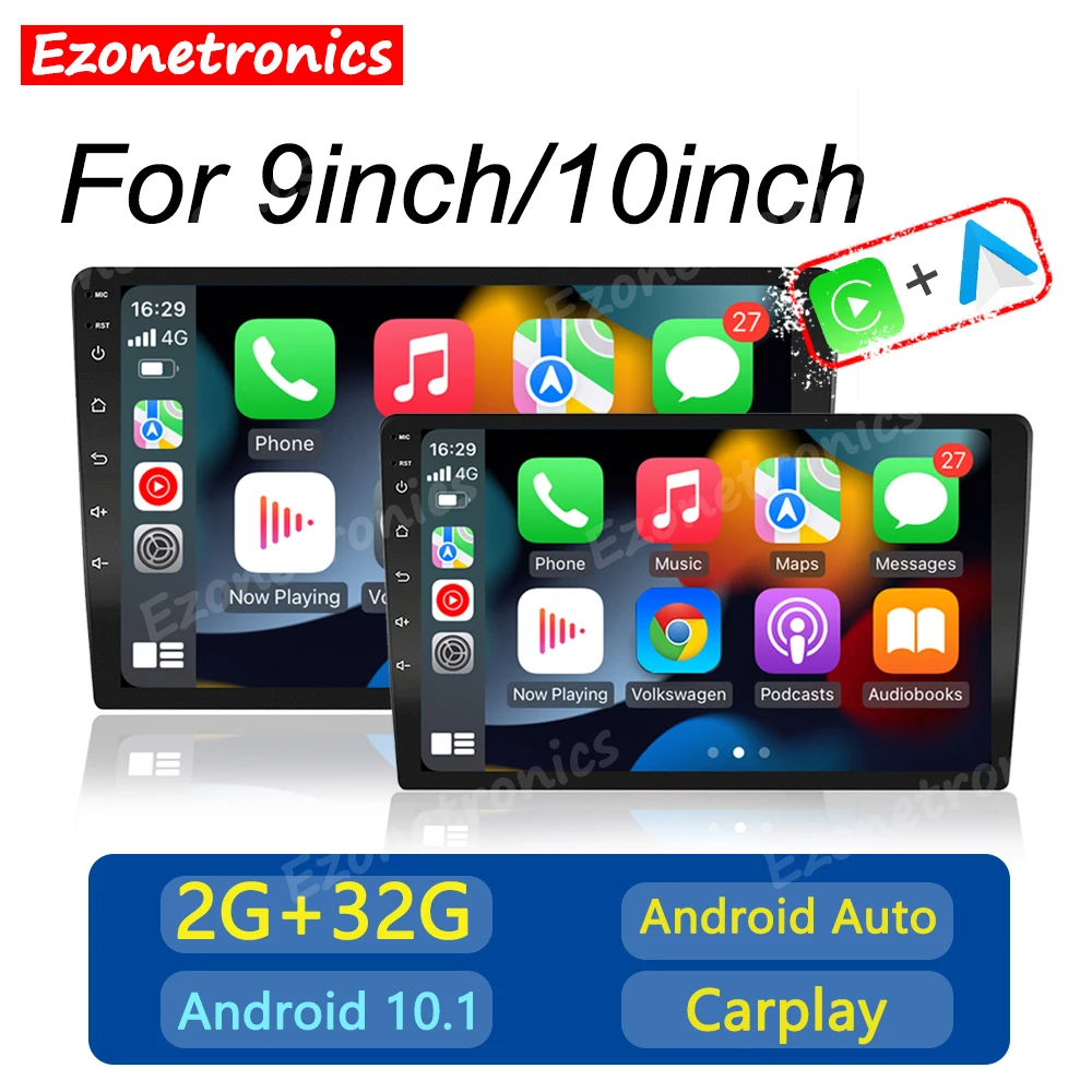 Ezonetronics Universalus Android10.1 GPS Navigacijos Automobilinį Radijo Car Stereo 9inch 10.1 colių 2.5 D Touch 