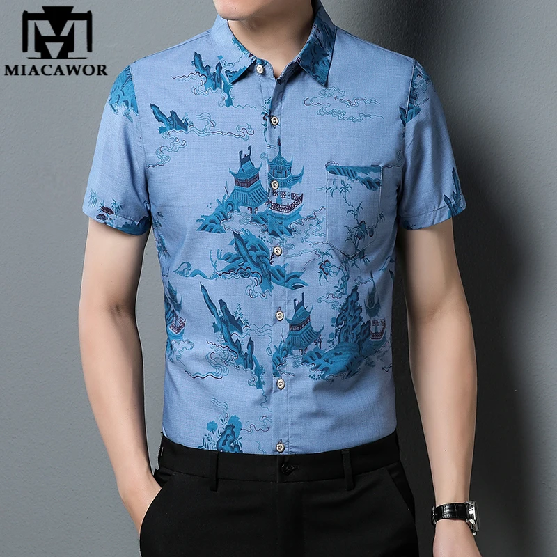 Naujas Prekės Ženklas Dizaineris Vasaros Trumpas Rankovės Marškinėliai Vyrams Korėjos Mados Prabangių Spausdinti Slim Fit Atsitiktinis Camisa Masculina Vyras Drabužių C889