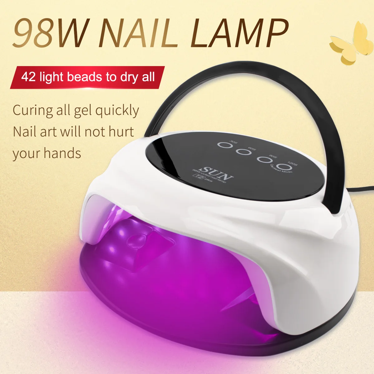 Pro Gydant Elektros UV LED Nagų Lempa Mašina Didelės Galios šviesos DIODAS Šviesos Nagų Dailės, Manikiūro Įrankiai Smart Laikmatis