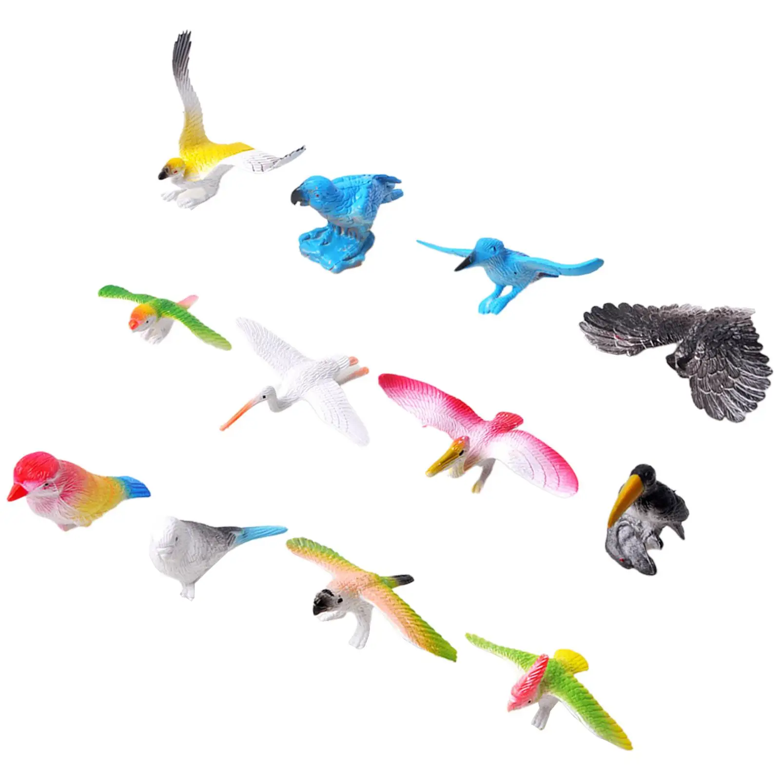 12Pcs Realus Paukščių Skaičiai Miniatiūriniai Paukščių Modelis Žaislas, skirtas Stalo Dekoro Šalies Naudai Vaikams, Vaikiška Gimtadienio Dovana Tortas Topper