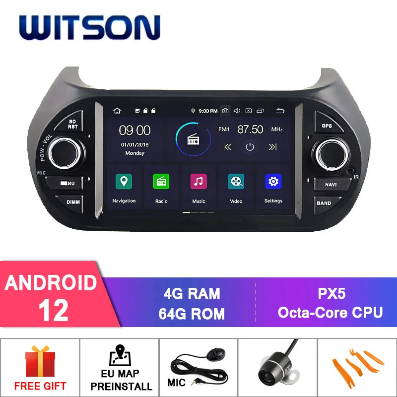 WITSON Android 12 Auto Stereo Fiorino Benz Citroen Nemo Peugeot Bipper Carplay Wifi GPS RDS IPS Automobilių Navi Galvos Vienetas