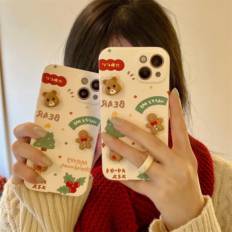 PINZHENG Cute Girl Telefono dėklas Skirtas iPhone 13 Pro Max Kalėdų Apsauginis Dangtelis, Skirtas 