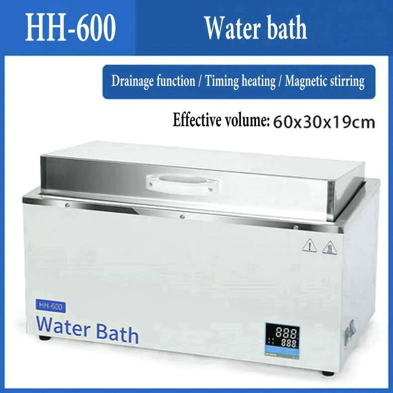 220V 1800W 100℃ HH-600Electric šildymo skaitmeninis ekranas, integruota pastovios temperatūros vandens bakas laboratorija vandens vonios alyvos vonios
