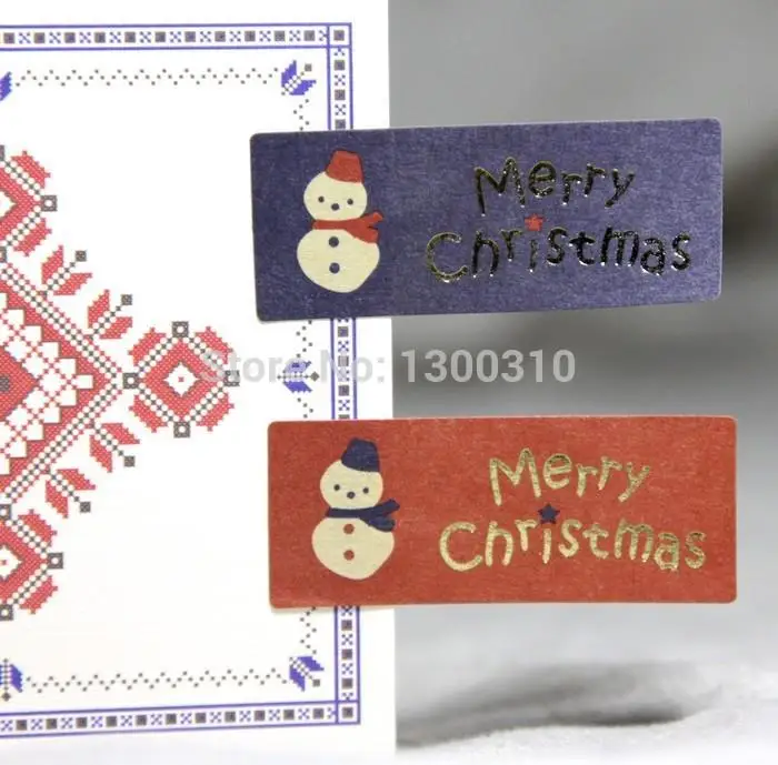 500pcs Sniego Merry Xmas lipnus dekoro lipduko Kalėdų dovana lipdukas ir etiketes sausainių tortas pakavimo krepšiai