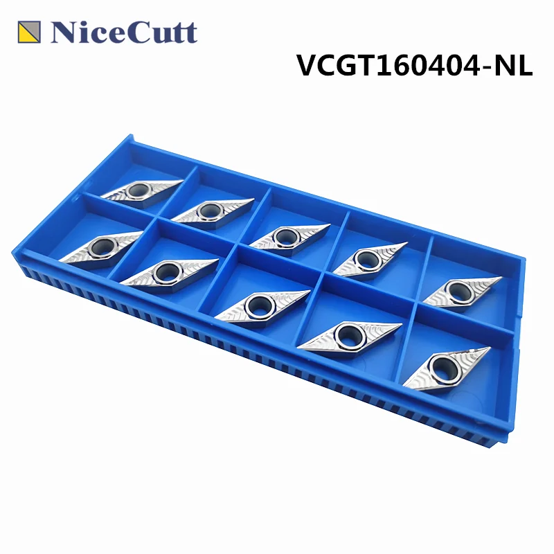 CNC Tools 10vnt VCGT160404-NL Volframo Karbido Staklės, Tekinimo lapelyje Aluninum Turėtojai Nicecutt