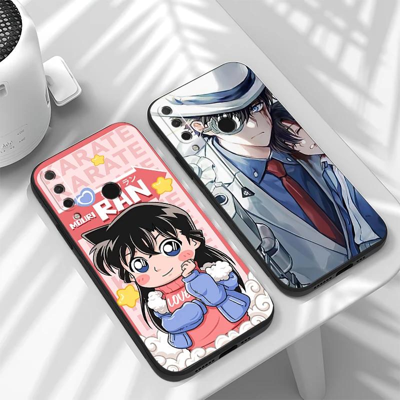 Detektyvas Conan Anime Telefoną Atveju HUAWEI Honor 8X 9X 9 Lite 10 10X Lite 10i 9A Skysčio Silicio TPU Apsauginiai Juoda