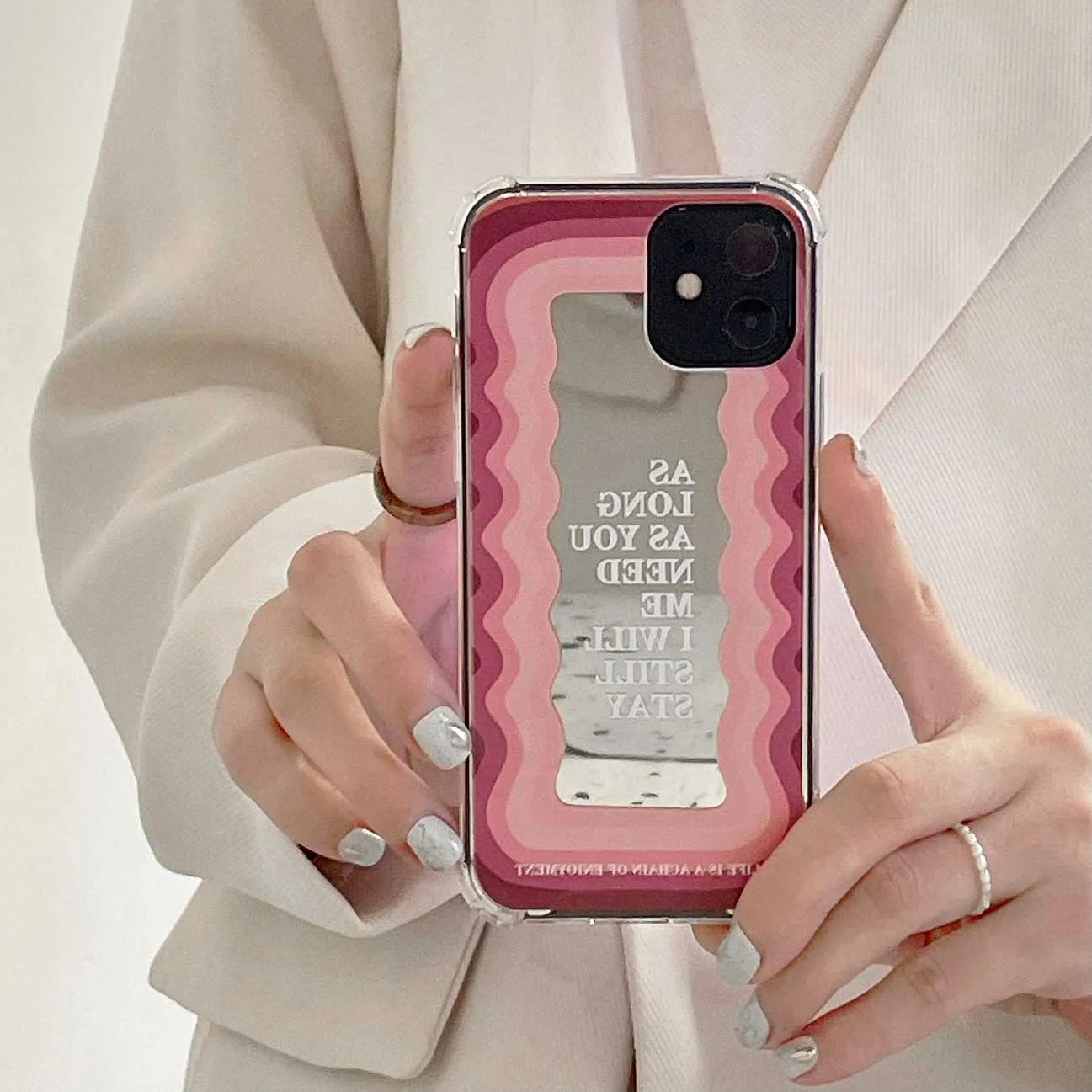 Rožinė Grafiti minkšto silikono Veidrodis telefono dėklas skirtas iphone 12 11 Pro Max XR X XS Apima, 