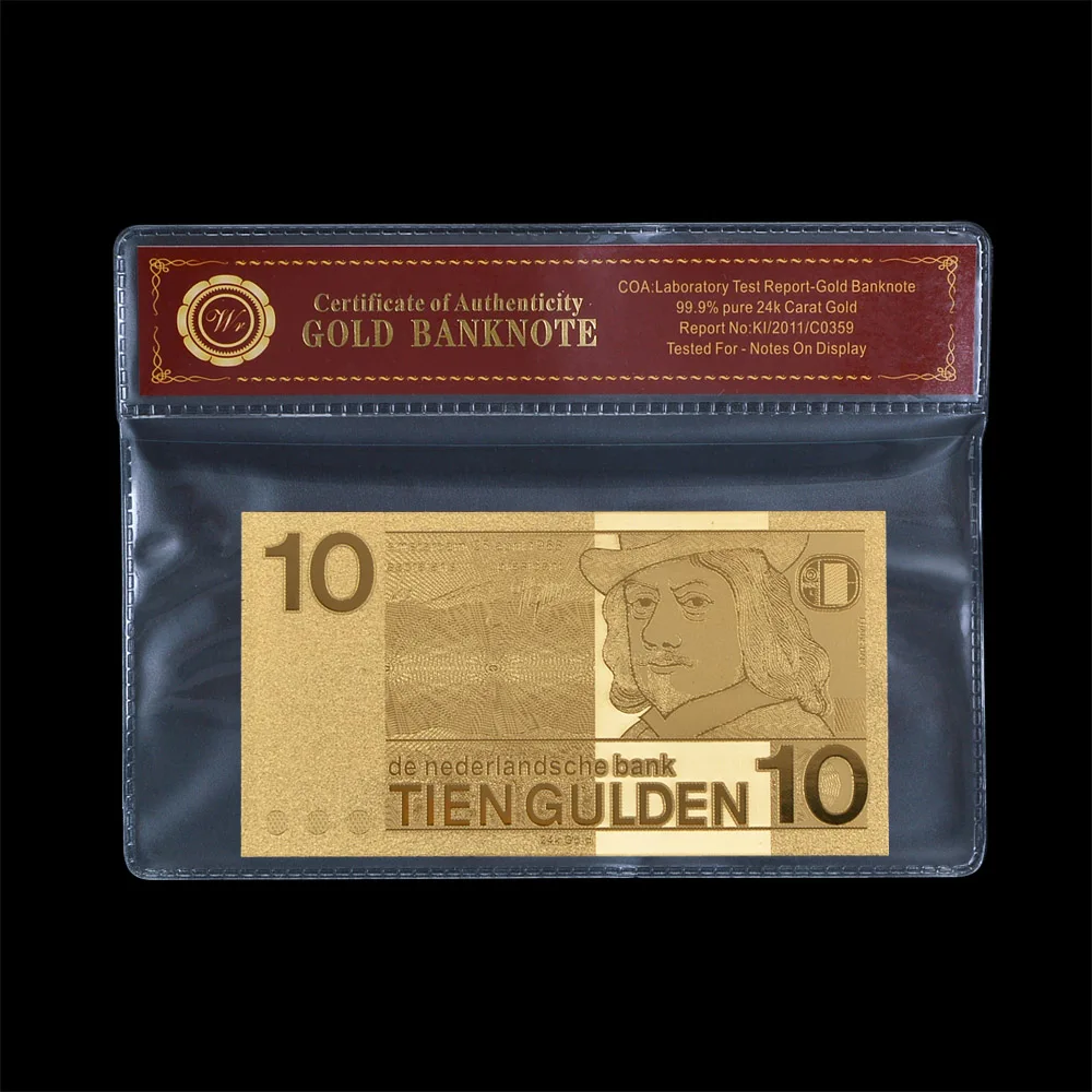 WR Padirbtų Pinigų Nyderlandai 10 Tien Gulden Aukso Folija Banknotų Olandijoje Prop Pinigus Ne valiuta Sąskaitą Banke Pastaba Suvenyras, Dovana