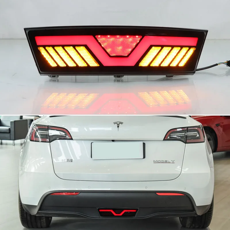 Automobilio LED Galinis Atšvaitas Už Tesla Model Y Seka Signalo Indikatorius užpakalinis Žibintas Bamperis Stabdžių Žibintai