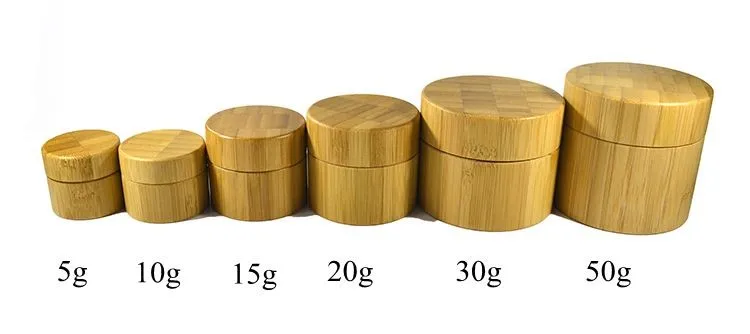 Naujas Stype 10vnt *5g Akrilo grietinėlės indelį bambuko kremas konteinerių piramidės turas 15g 50g 30g mediniai kosmetikos jar