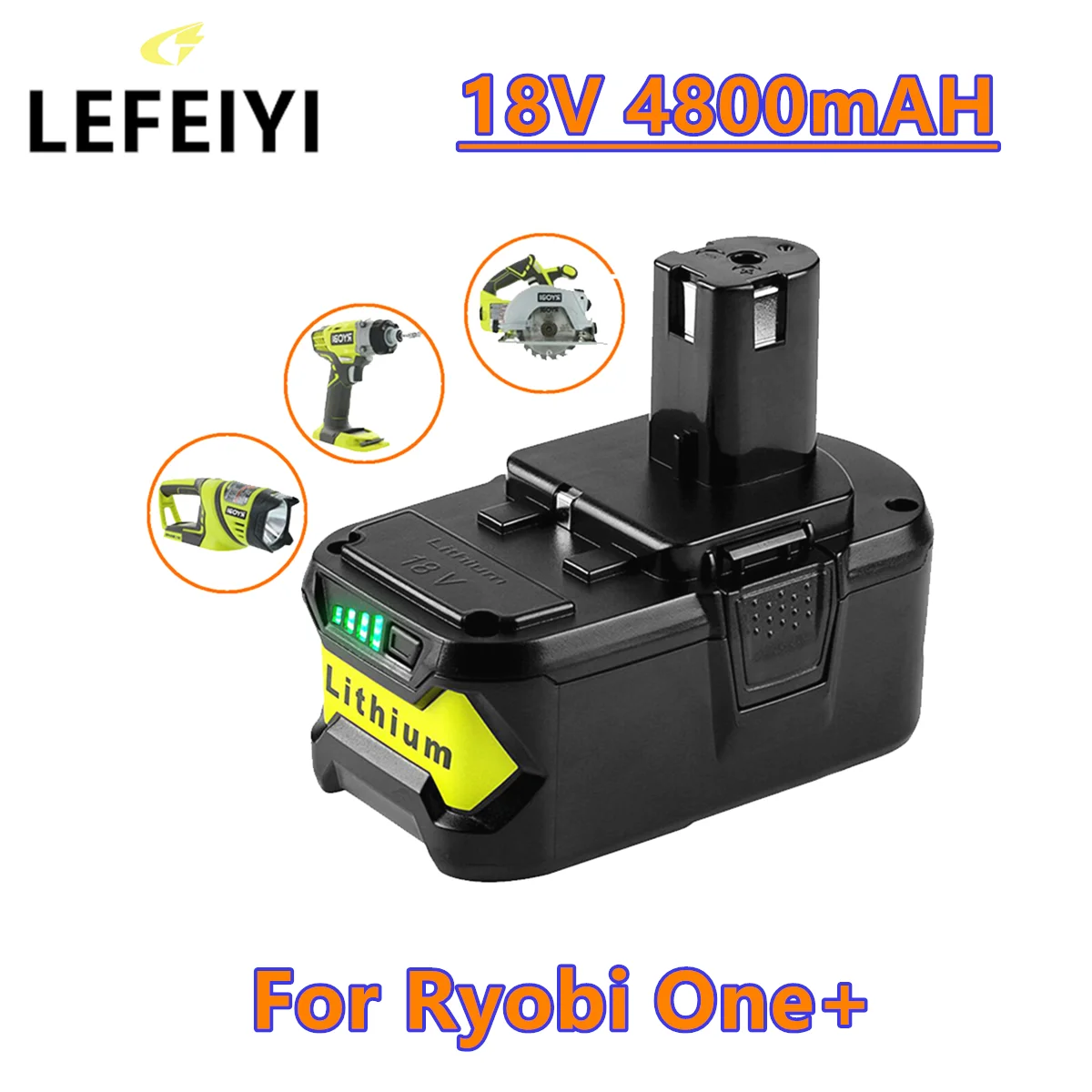 18V 4800mAh Li-ion daugkartinio Įkrovimo Baterija Ryobi VIENAS+ bevieliuose Elektros Įrankis BPL1820 P108 P109 P106 P105 P104 P103 RB18L50 RB18L40