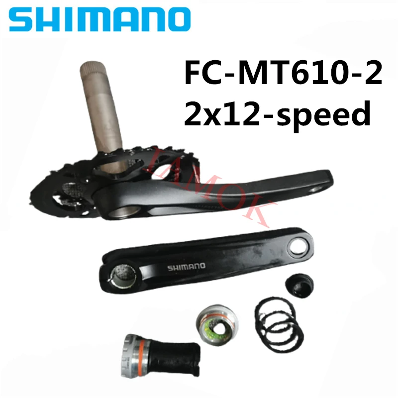SHIMANO FC-MT610-2 Mountain Bike 2-piece 2x12-greičio Crankset Iamok 36-26T 170mm Chainwheel su SM-BB52 Dviračių Dalys