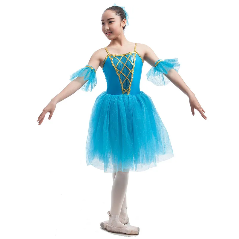 Šviesos Jūros Mėlyna Vaiko/Moterys Baleto Ilgai Tutu w/Leotard,Etapo Rezultatų/Konkurencijos Kostiumas,Profesinės Ballerina Dancewear