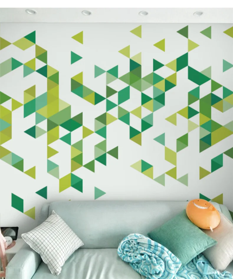 8d abstrakčių Geometrinių modelis, sienos Tapetai, 3D Sienų Lipdukai Ranka-dažytos Trikampis Photo Art Sienos Freskos už Kambarį Dekoro