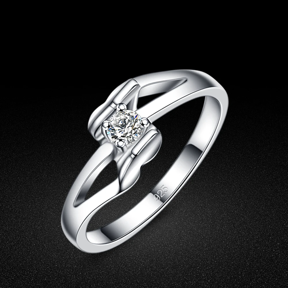 Kilnus Moterų 925 Sterlingas Sidabro Žiedas Klasikinis Prabangos Cirkonis Inkrustacijos Žiedas Žavesio Papuošalai Vestuvinį Žiedą, Šaliai, Aksesuarai Dovanos