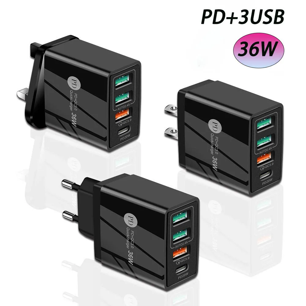 36w USB Greitas Įkroviklis Greitai Įkrauti 3.0 Telefono Adapteris, skirtas 